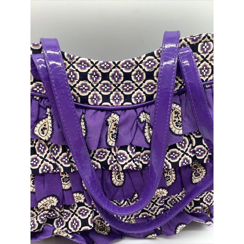 NWT Cha Cha Vera Bradley Purse Bag Simply Violet Ruffled Purple Paisley Retired